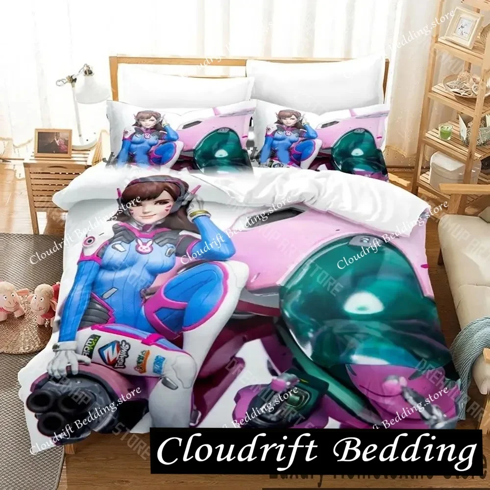 Dva Anime Overwatch Bedding Set Single Twin Full Queen King Size Bed Set Aldult Kid Bedroom Sets Rabbit Anime Bed Sheet Set