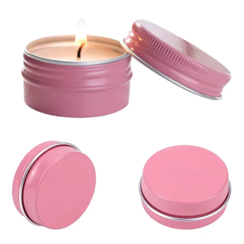 50Pcs 15g Empty Aluminum Tin Jar with Screw Thread Lid Round Sealed Box Cream Lip Balm Containers Cosmetic Cans Candle Jars