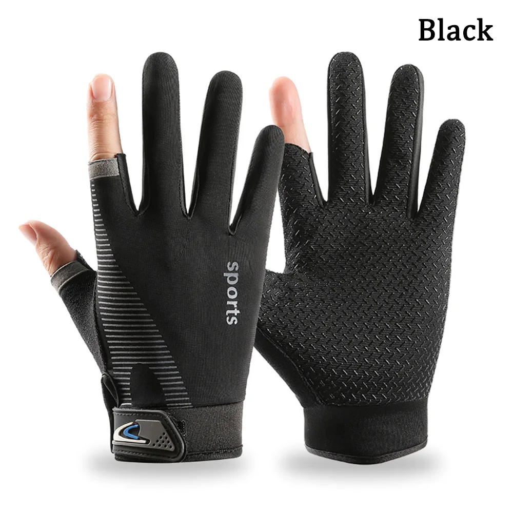 Moisture-wicking Sun Protection Ice Silk Halffinger Fitness Driving Cycling Gloves Anti-slip Highelastic Fishing Gloves Women