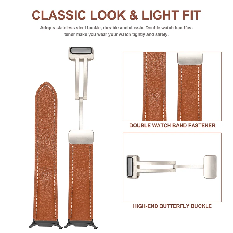 Магнитный кожаный ремешок для Samsung Galaxy Watch 8 Ultra 47 мм, удобный браслет-браслет Galaxy Watch Ultra, аксессуары для ремня