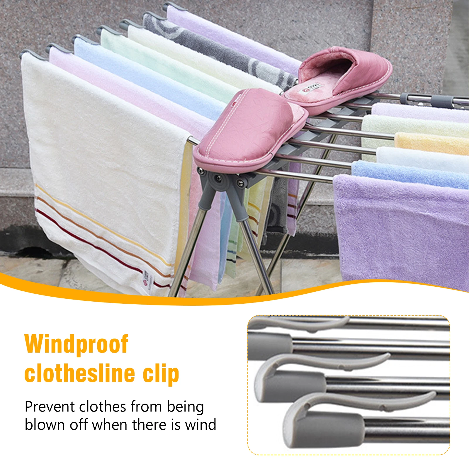 

Foldable Stainless Steel Clothes Drying Rack Creative Wing-Shaped Drying Rod Indoor Standing Portable Ventilated Hanging Rack