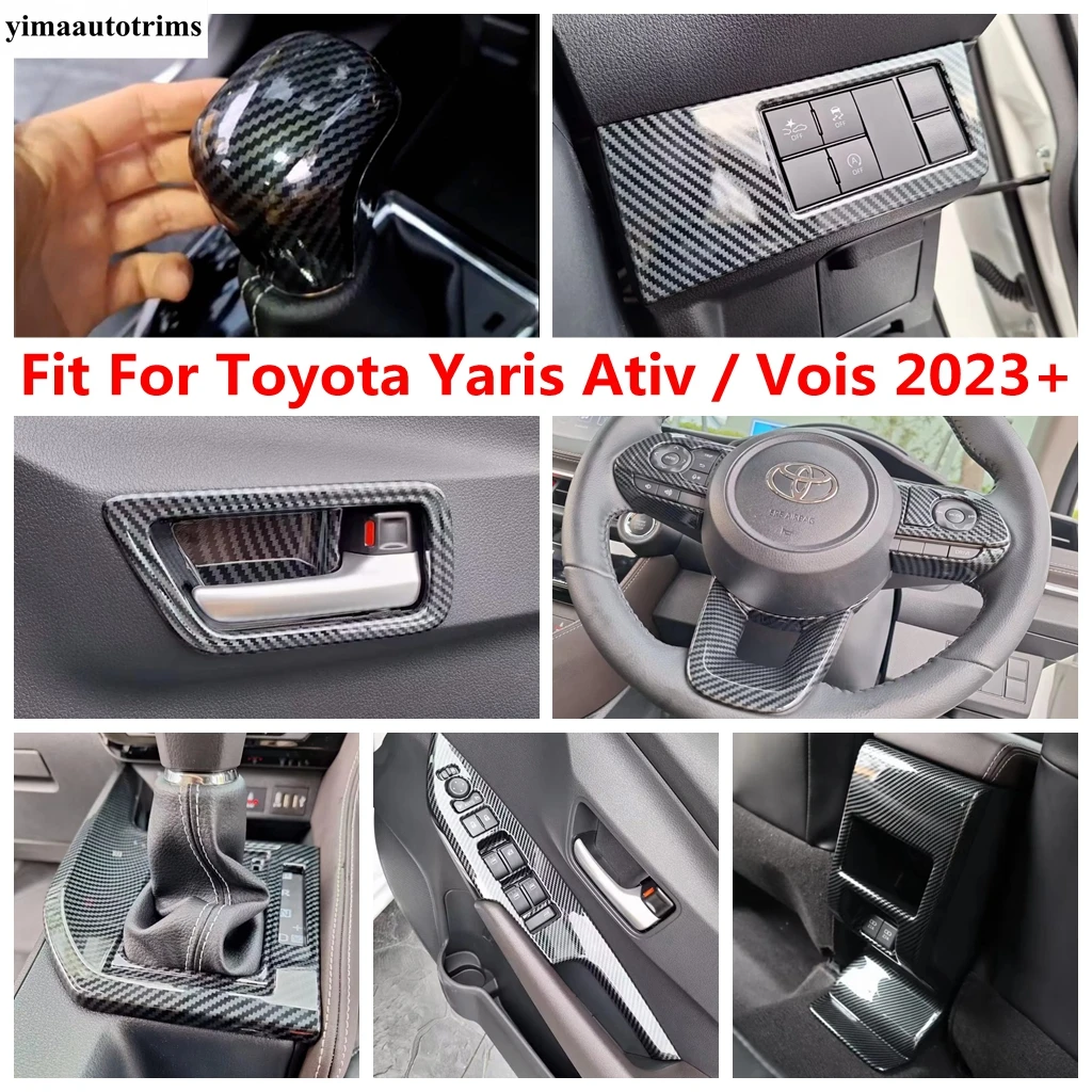 

Window Lift Handle Bowl / Head Lamp / Gear Shift / Steering Wheel Cover Trim Accessories For Toyota Yaris Ativ / Vois 2023 2024