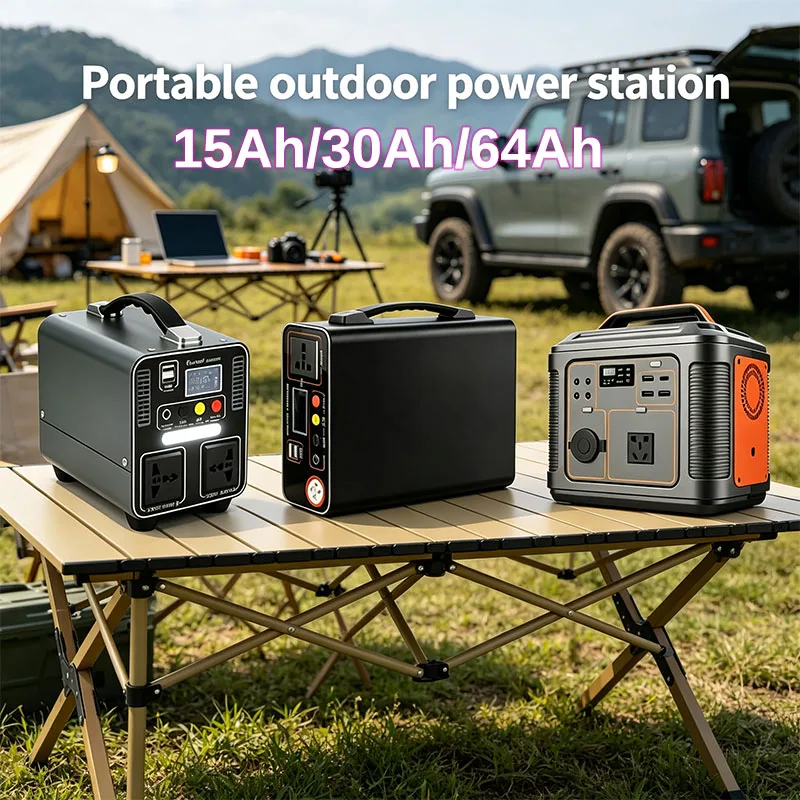 300W Portable Power Station 220V Outdoor Energy Storage Power Supply 15Ah/30Ah/64Ah Emergency Power Bank For Camping Home Backup