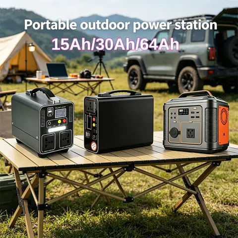300W Portable Power Station 220V Outdoor Energy Storage Power Supply 15Ah/30Ah/64Ah Emergency Power Bank For Camping Home Backup