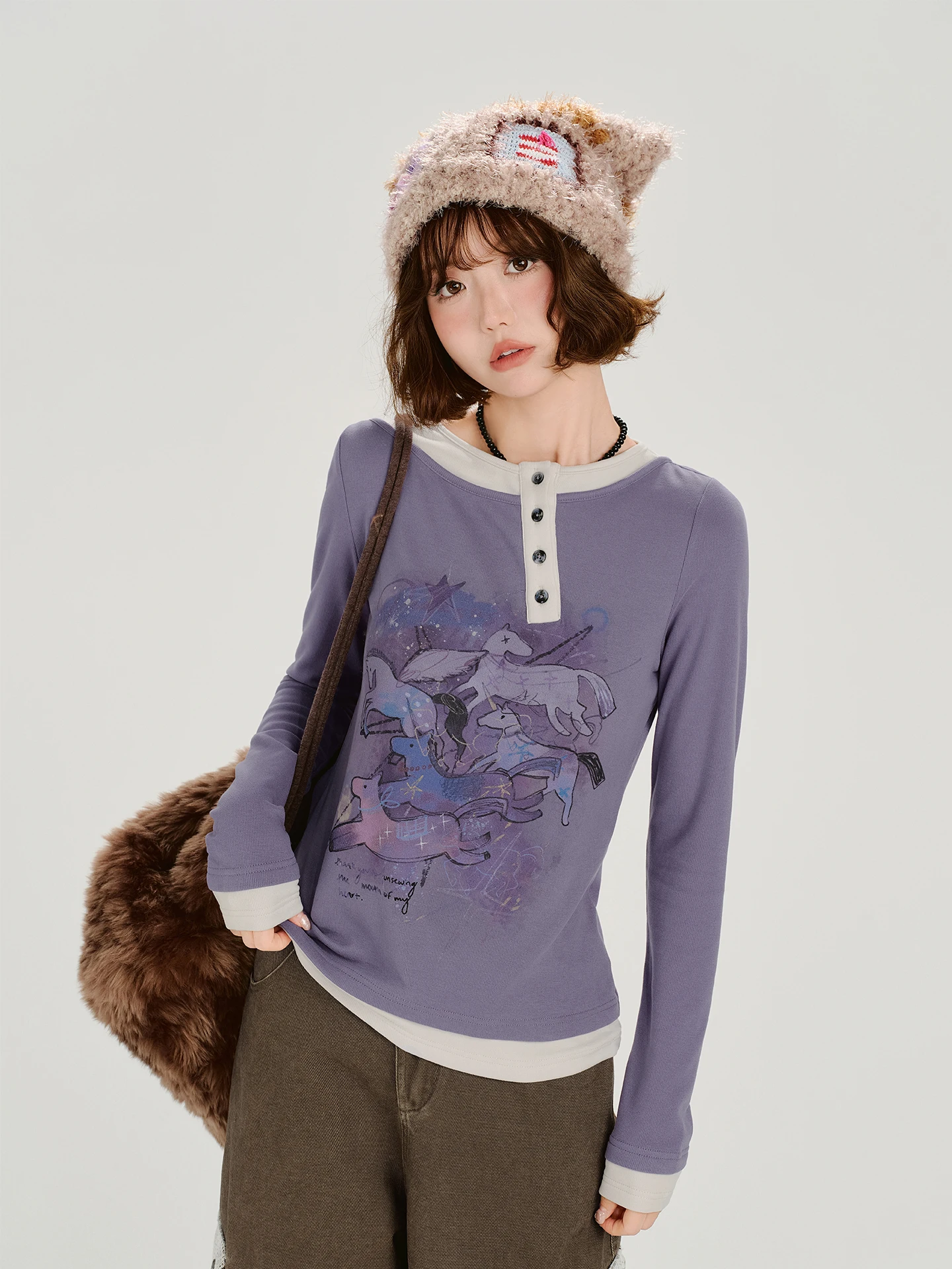 

Девчачья футболка с длинным светом в американском стиле ретро, женская осенняя футболка с новым дизайном, облегающий топ с талией, повседневный круглый топ Ne