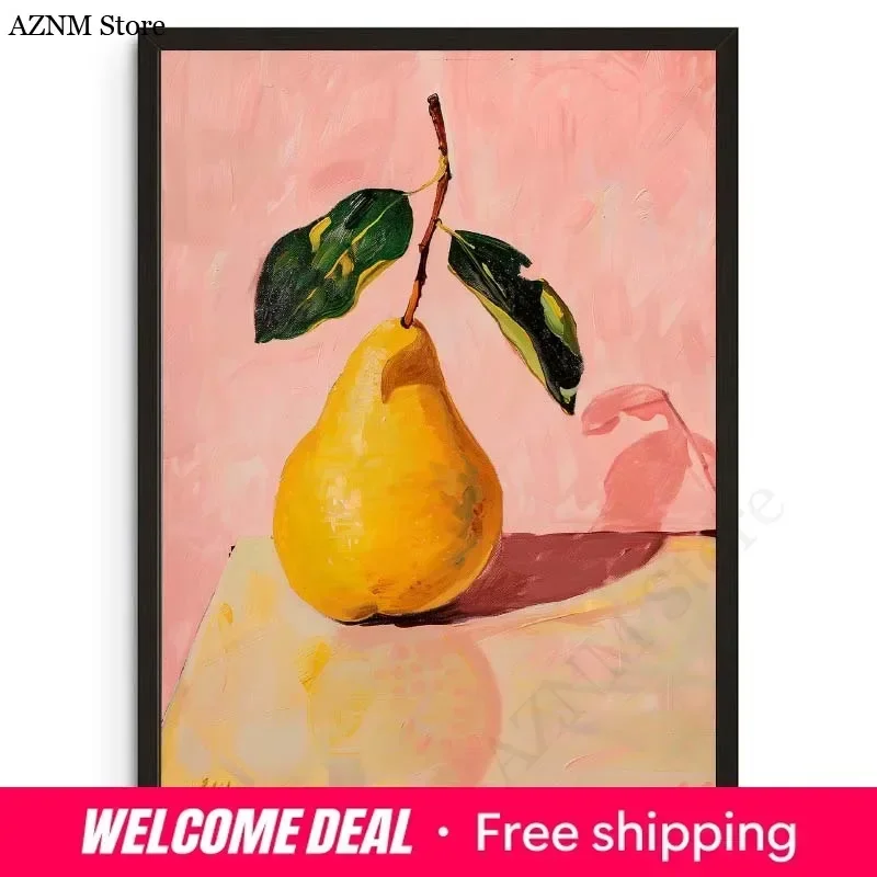 Vintage Dining Fruit Orange Avocado Tomato Coffee Posters and Prints Canvas Painting Wall Art Picture for Food Kitchen Decor