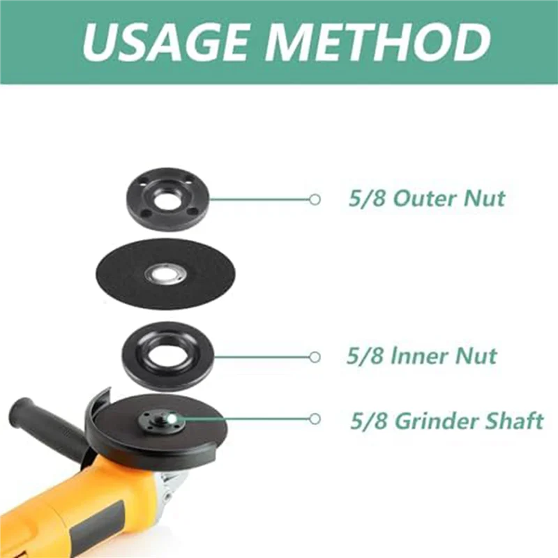 

AB42-3X Angle Grinder Nut, 5/8-11 Grinder Flange Angle Metal Locking Nut