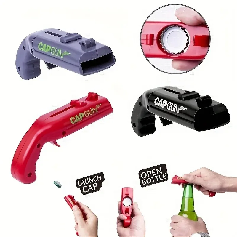 1/3pcs Funny Cap Gun Bottle Opener, Perfect for Home Bars, Parties & Wedding Gifts, Cap Gun For Men, Beer Bottle Opener