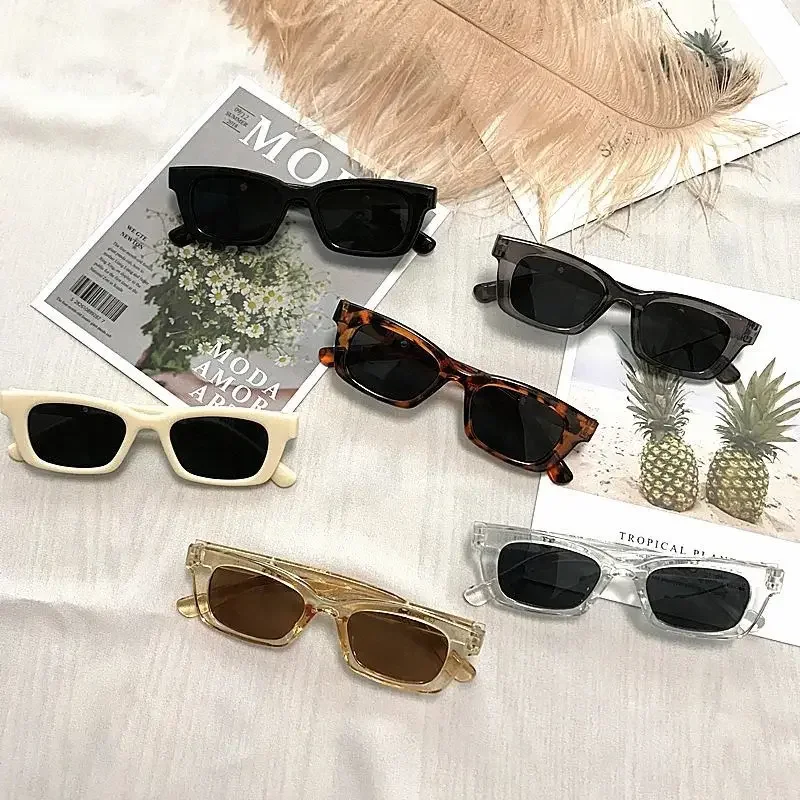 Vintage Anti-glare UV400 Small Rectangle Sunglasses Square Sun Glasses For Women Shades Female Eyewear Moto Glasses Accessories