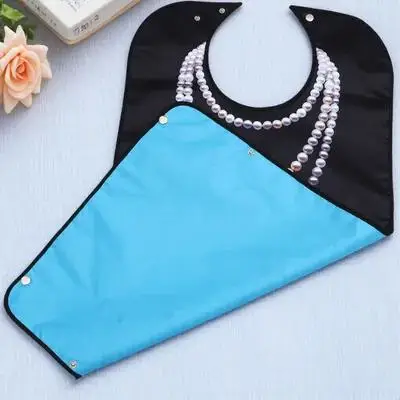 

1Pcs Adult Eating Bib Waterproof Polyester Elderly Meal Apron Large Pocket Saliva Towel Protective Clothing Protector Reusable