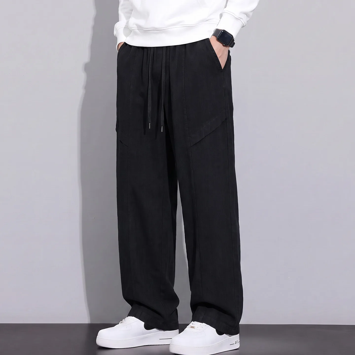 Vintage Tie Dye Pants Men 11XL Plus Size Straight Pants Fashion Casual Stretch Waist Trousers Male Big Size 10XL 11XL