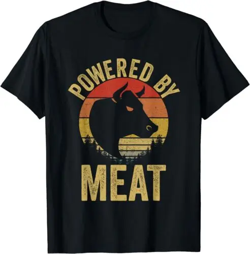 Vintage Powered By Meat Carnivore Meat Eater Best Gift T-Shirt