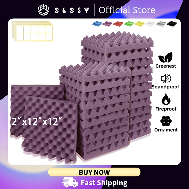 

Egg Crate Sound Absorption Treatment Panel, Sound Proof Foam Pieces, Ktv Room Absorbing Material, 6 Pcs, 12 Pcs, 24Pcs