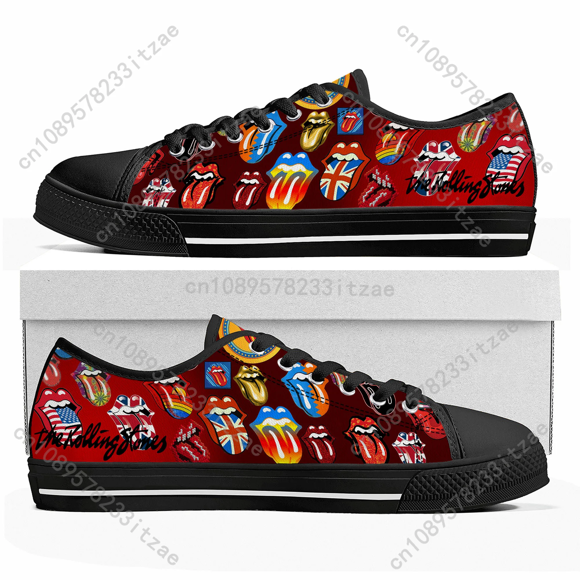 

The Rock Rolling Band Stones Low Top High Quality Sneakers Mens Womens Teenager Canvas Sneaker Casual Couple Shoes Custom Shoe