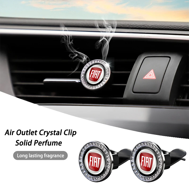 Ambientador de coche Fiat, Perfume sólido, Clip de ventilación de aire acondicionado para 500 Punto Uno Palio Bravo FR Abarth Argo Croma Albea Panda Stilo