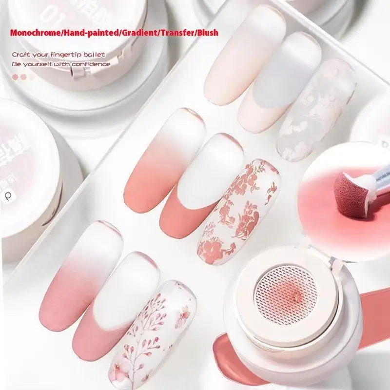 에어 쿠션 패딩 글루 네일 폴리쉬 글루 핑크 컬러 네일 아트 고채도 석고 페인팅 글루 DIY 매니큐어 홈 살롱용