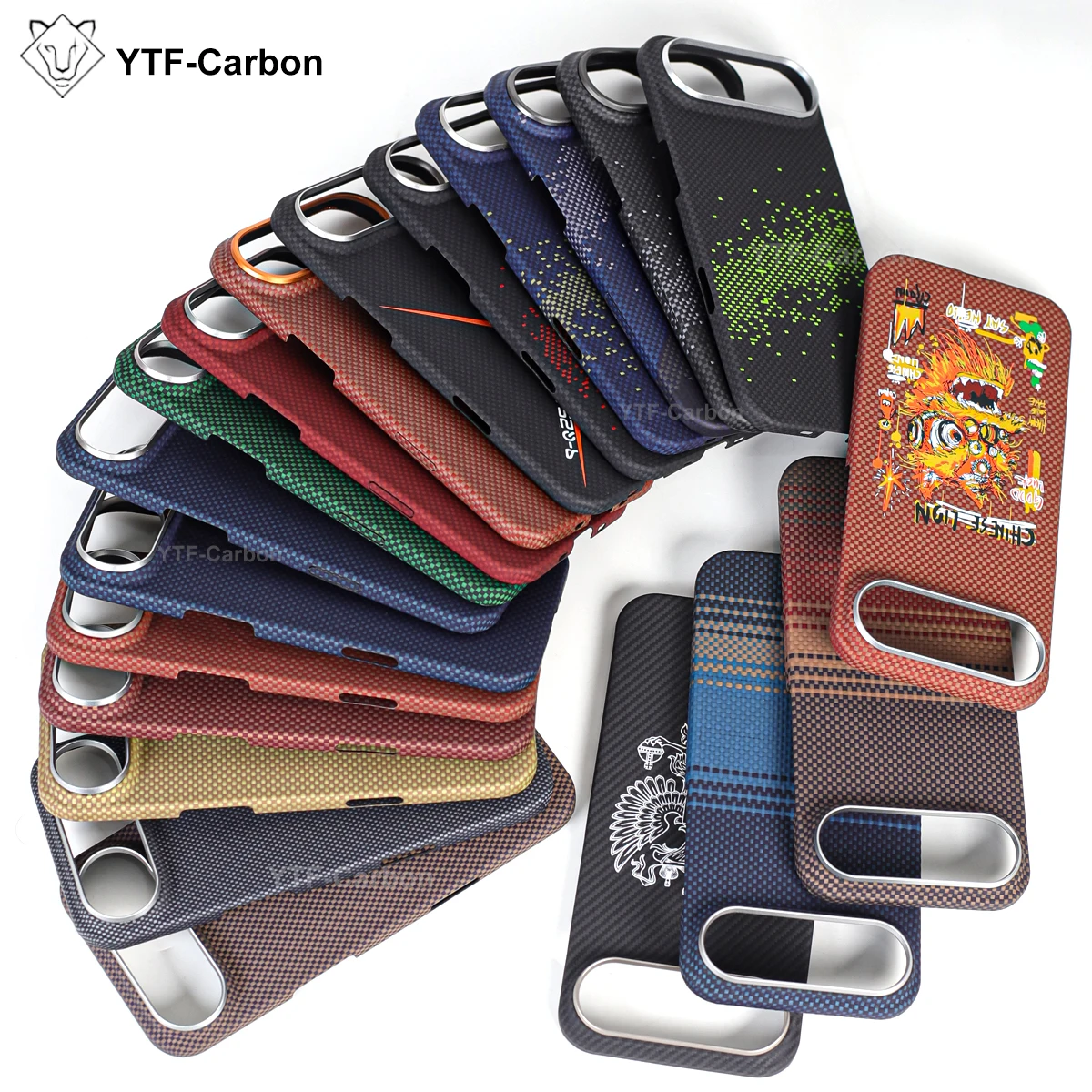 YTF-Carbon dla iPhone 17 Air Etui na telefon komórkowy Ultra-cienkie etui z Kevlaru Aramid 17 Pro Max Magnetyczne etui na iPhone 17 Pro — zdjęcie produktu 6