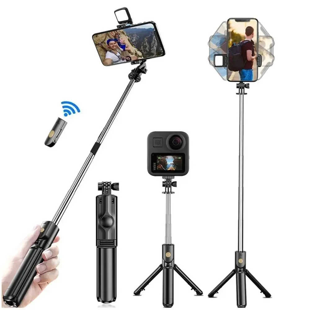 

Universal Wireless Selfie Stick with Light Bluetooth Remote Tripod Stand Extendable Tripod for iPhone Tiktok Live Streaming