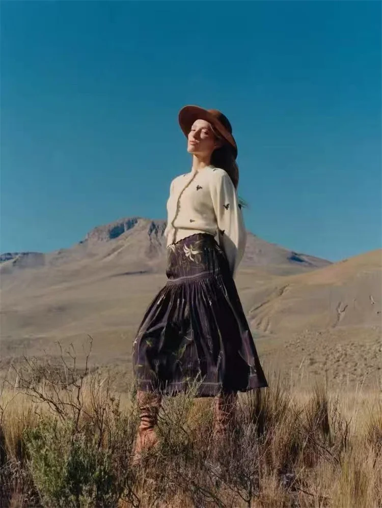 

Susan Heavyweight Long Sve Wave Knitted Sweater Women's Autumn New Sle French Sle Warmth Comfortable Girl's Cardigan