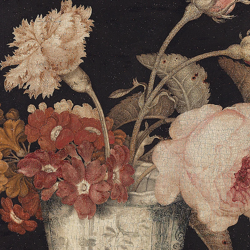 1pc Light Dark Floral Vintage Oil Painting on Canvas Poster Still Life Botanical Fauna Print Gallery Wall Art Picture Decor