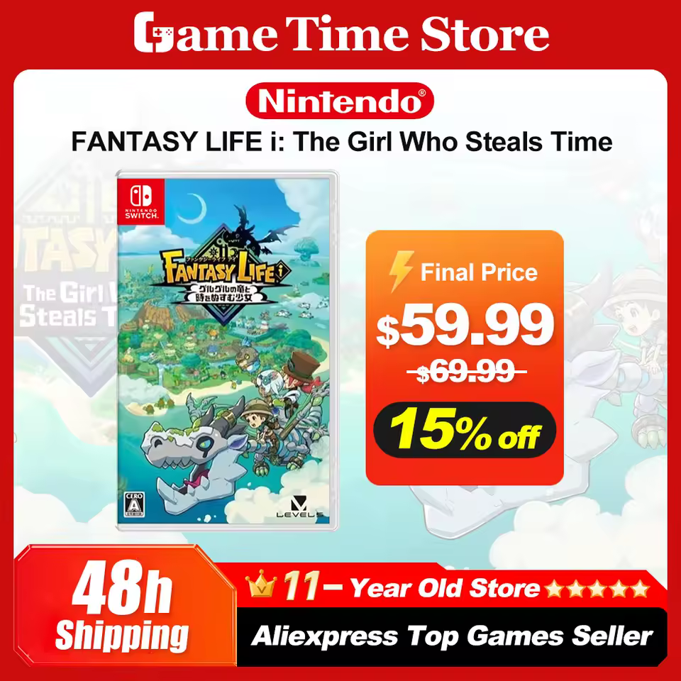 FANTASY LIFE i The Girl Who Steals Time Nintendo Switch Game Deals 100% Official Physical Game Card Fantasy Life Switch Game