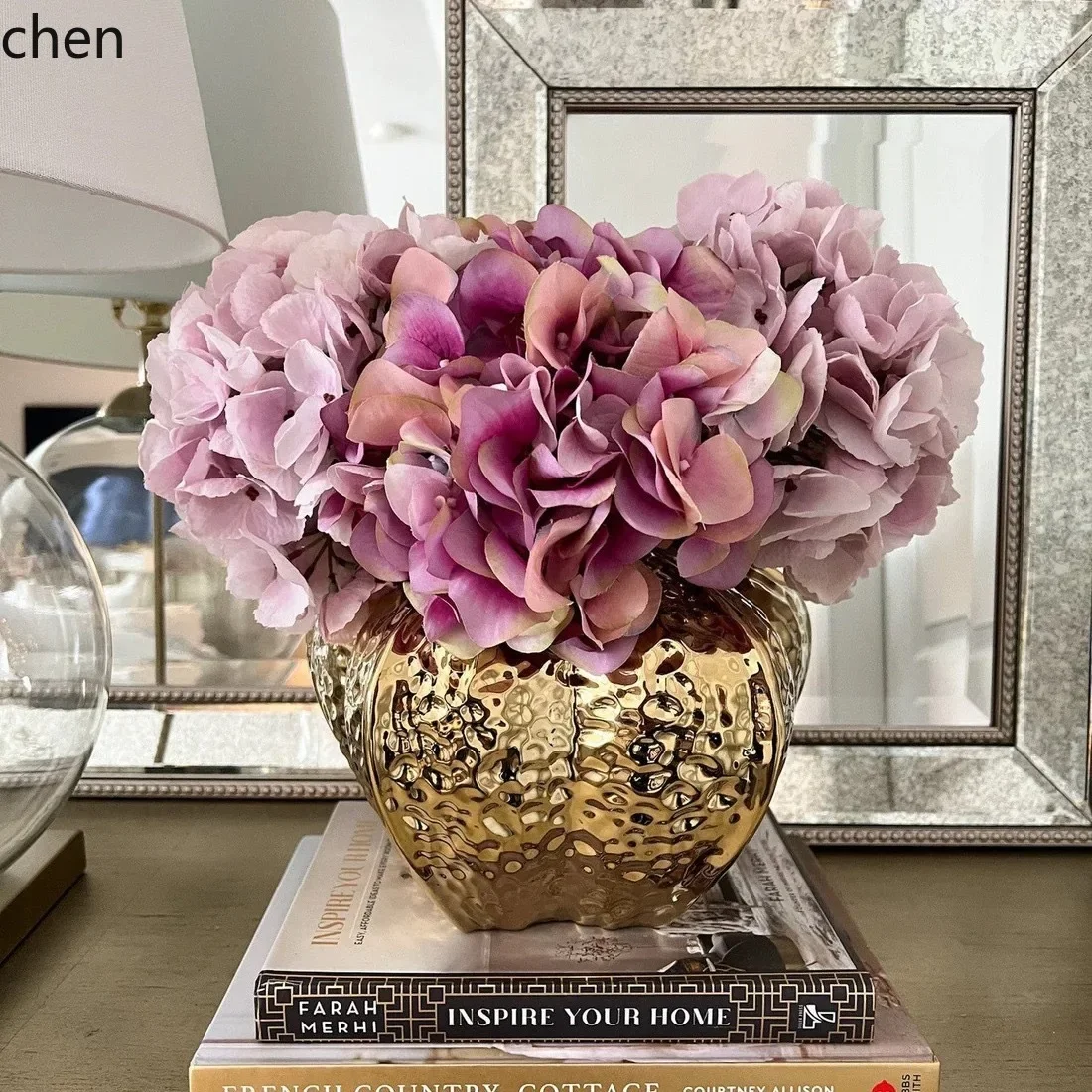 DSAgold ceramic open-mouth vase - perfect for weddings, living rooms, coffee tables, and floral arrangements