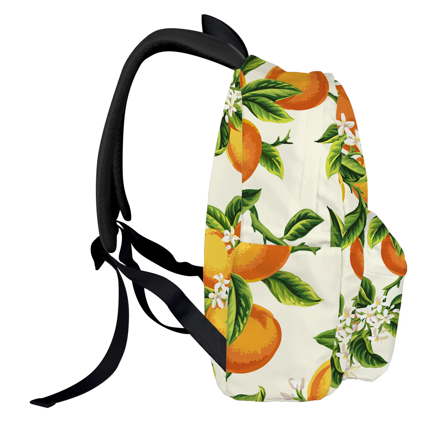 Zaino da scuola con fiore arancione di frutta per adolescenti, ragazze, studenti, borsa per Laptop, zaino da viaggio Casual da donna