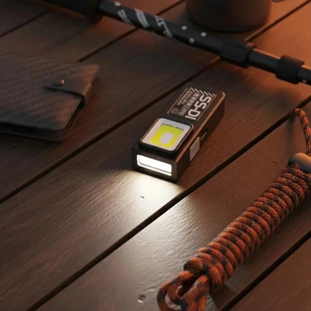 

Ультраяркий мини-фонарик со светодиодами, зарядка через USB, двойной свет, портативное освещение, красный и синий сигнальный свет, 4 режима освещения, аварийный светильник