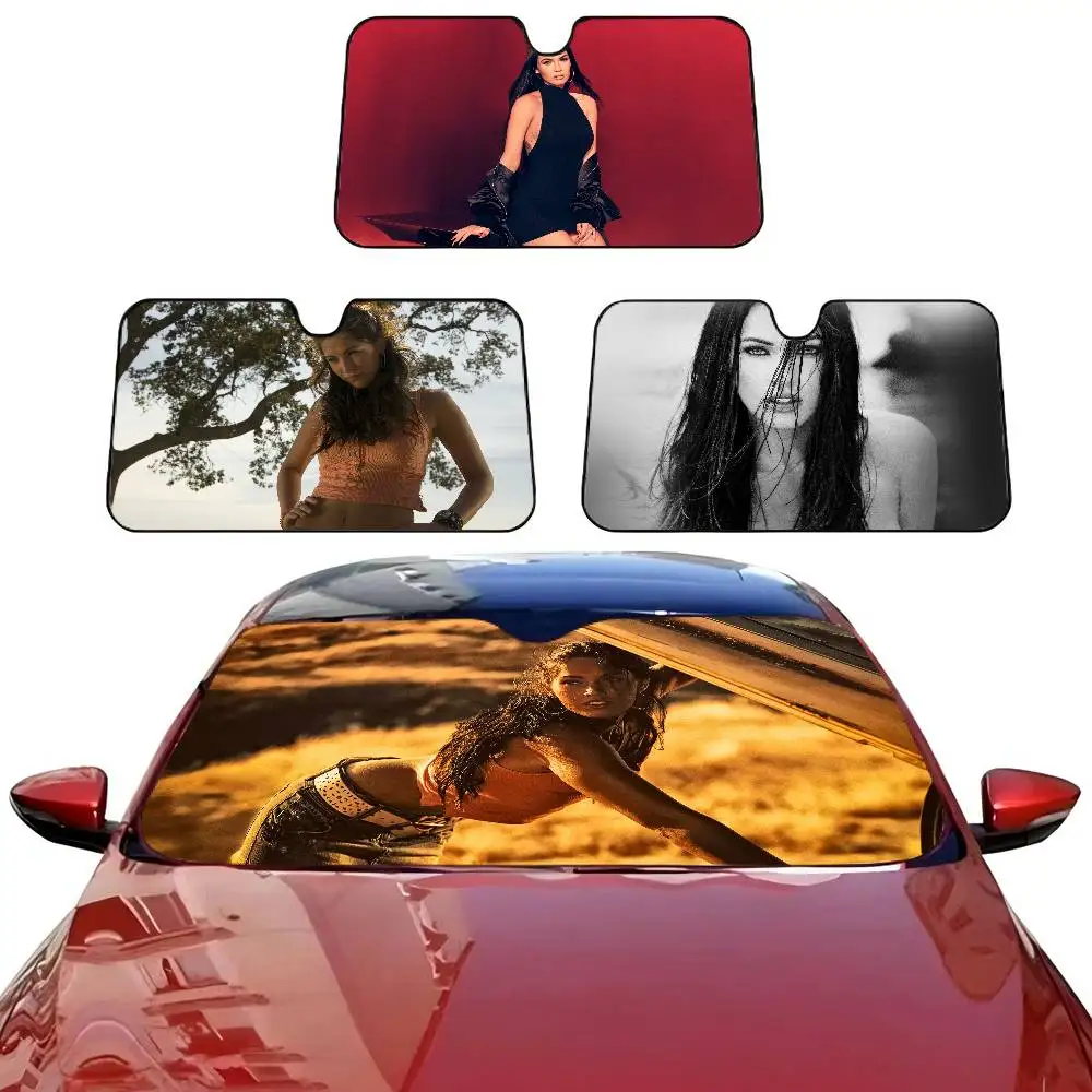 Actor M-Megan F-Fox Car Sunshade Shield Windshield Window Sun Blocker Cover Interior Protection for Truck SUV Visor Universal