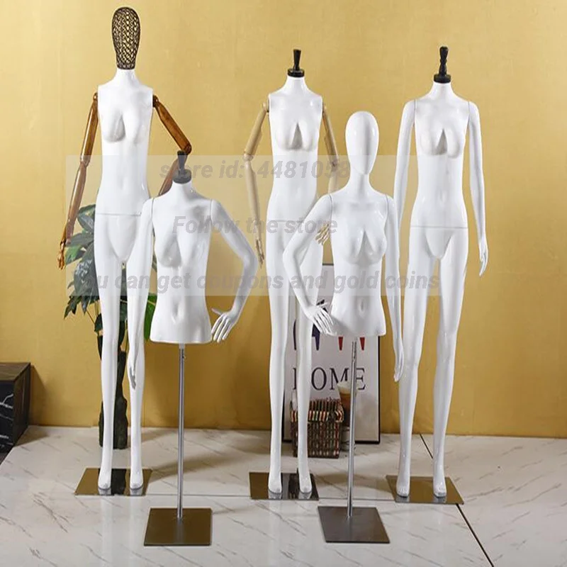 

1PC Abs Plastic Female Mannequin, Half Body Model, Display Stand, Wedding Dress, Clothing Store, Iron Base, Dummy Platform, D142