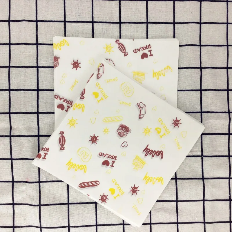 10pcs Cute Bento Cake Box Pad Food Grade Paper Bread Hamburg Cake Oil-Proof Wrapping Paper Baking Tool Kitchen Accessories