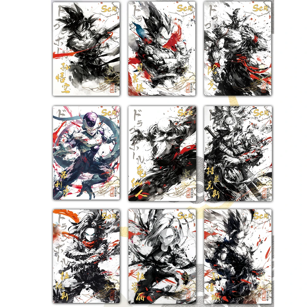 New DQ Culral Creativity Dragon Ball Cards Character Role Serie Super Saiyan Son Goku Shiny Anime Special Effect Skill Gift Card