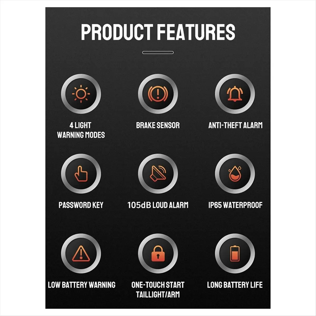 New Bicycle Alarm Tail Light Waterproof Auto Brake Sensing Taillight Y80A