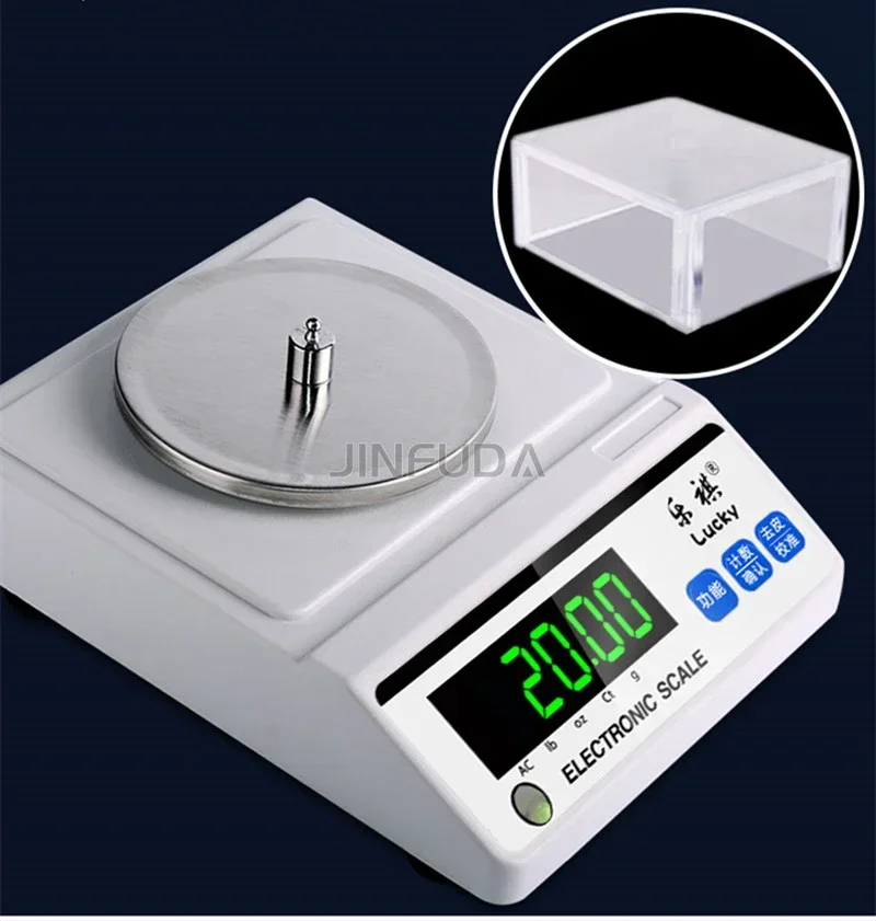 Laboratory Weighing Balance Scale 0.01g-2000g Portable Round Plate Digital Display Electronic Balance