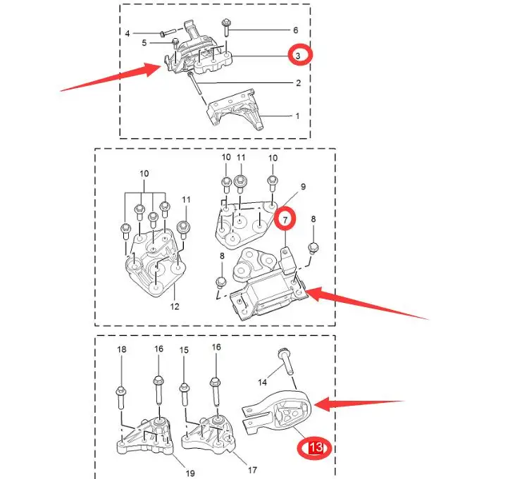 For SAIC MG6 MG5 I5 I6 Original  new engine support Transmission support 1012813910110885 10110966 Upper right support