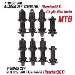 2024 NEW Black 240 EXP 180 MTB Bike 28H Naben 6-bolt In Front 100*15 Rear142 *12mm 100/135mm Ultra Light MTB HUB Ratchet 36T