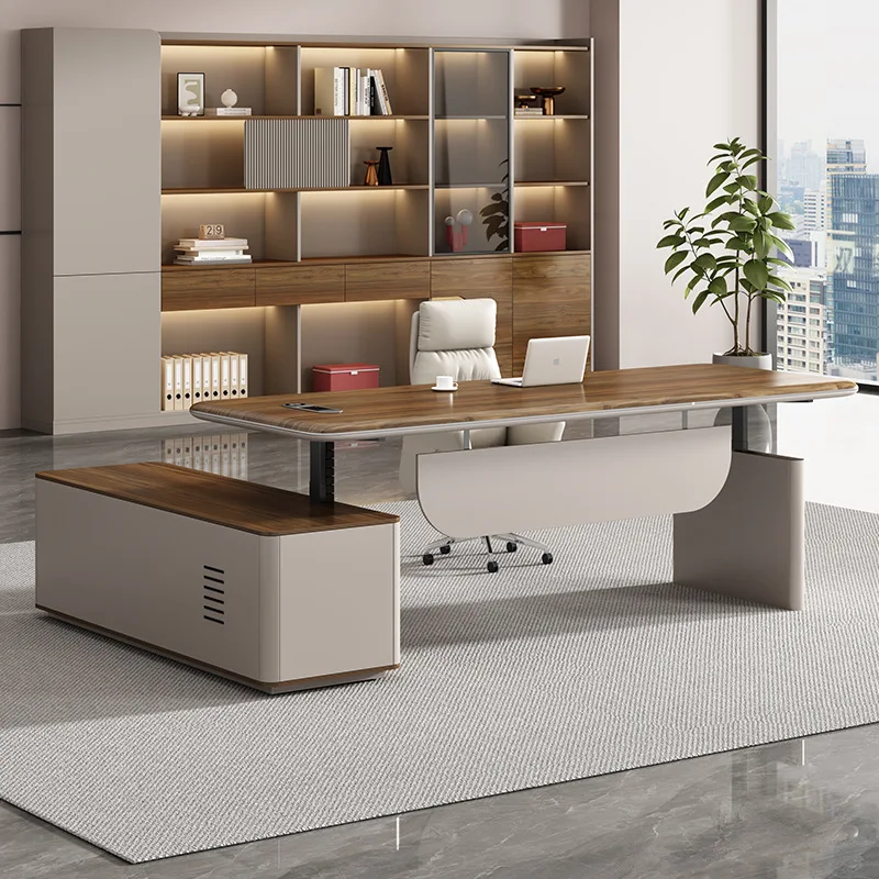 CEO Desk,Boss Table,Saint Lee Electric Height-Adjustable Office , Executive Desk, Smart Dual-Motor Design, Minimalist And Modern