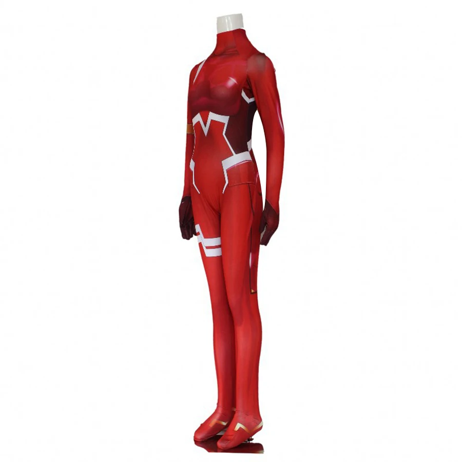 Null zwei Cospplay Kostüm rosa Perücke Anime Cosplay Liebling im Franxx 02 sexy Bodysuit Overall für Frauen Halloween Kostüme