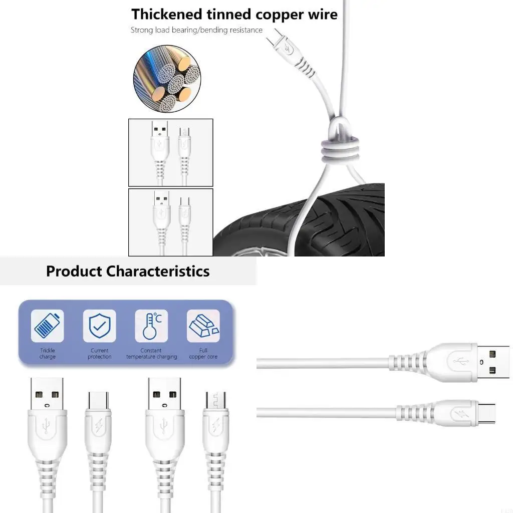 F42D USB to Type C/USB 5Pin Data Cable, 2A Quick Charging Power Cable Wire Fast and Stable Data Transfer for Laptops 1m
