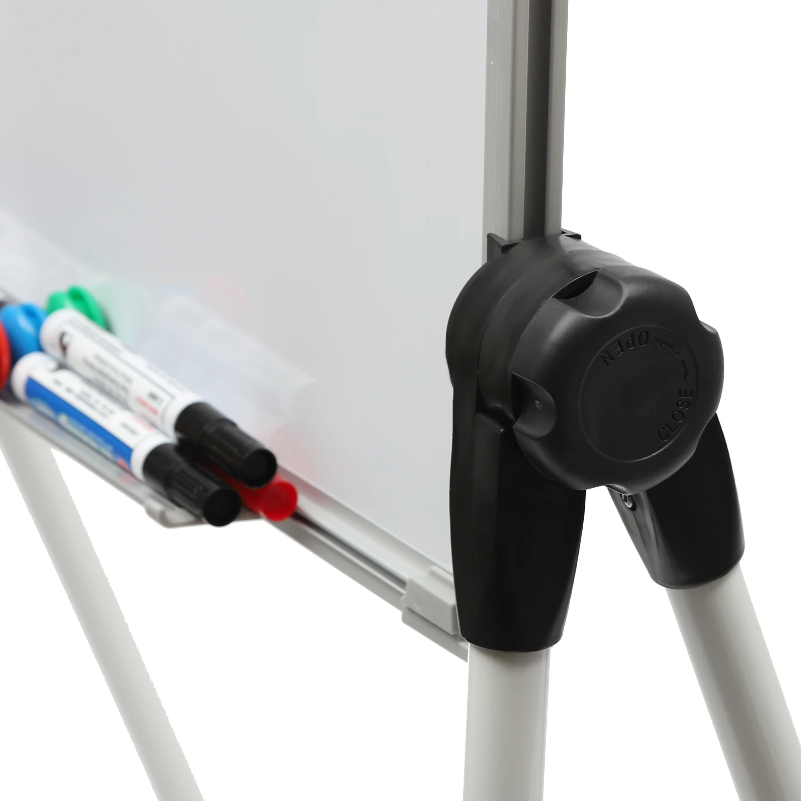 White Board, Double-Sided, 24" x 36", Aluminum Frame, 360° Rotatable, Foldable, with Markers, Eraser, and Magnets