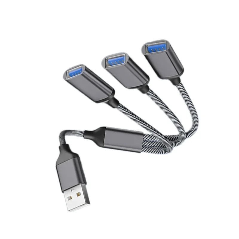 USB to 3 USB 2.0 HUB Dual 3Port Multi Splitter Adapter OTG for PC Laptop Surface Computer Accessories USB A Extension Power Data