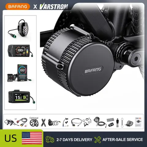 [US Sale] BAFANG BBS02B BBSHD Mid Drive Motor kit 48V 500W 750W 1000W Full Set Motor Electric Bike Conversion Kit 36T 42T 44T 40T 46T Chainring,Central Bicycle Engine with LCD Dispaly 8Fun eBike Engine 68-73mm