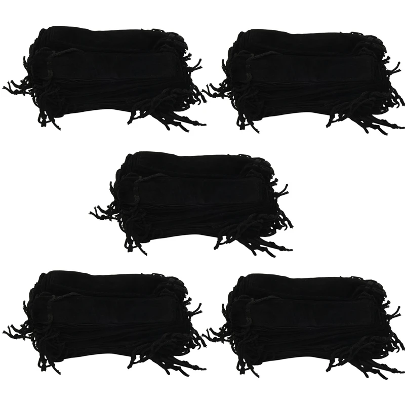 250 Pcs Black Velvet Pen Pouch Sleeve Holder Single Pen Bag Case Pencil Bag