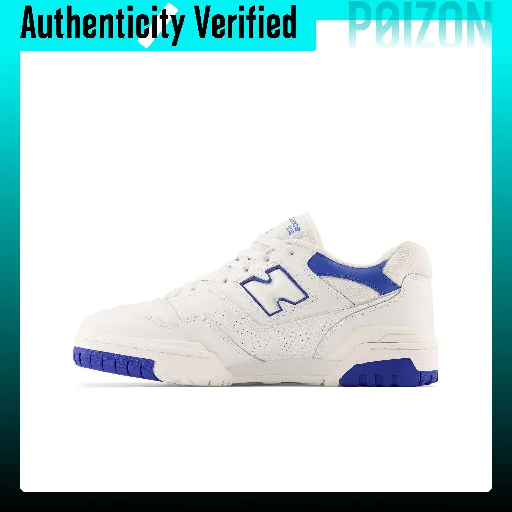 New Balance NB 550 Leather Cushioning Low top Vintage Basketball Shoes Unisex White Blue BB550SWC