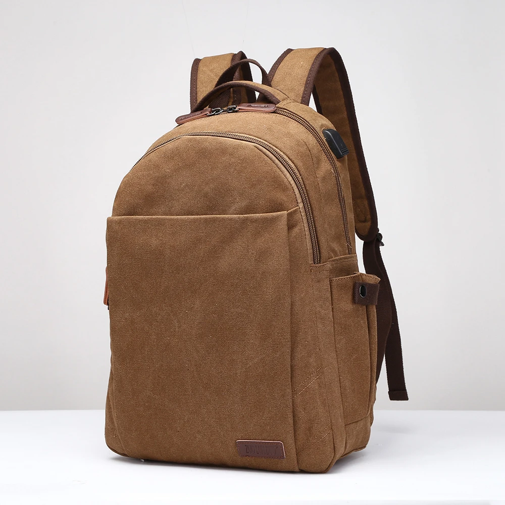 External USB Charge Canvas Backpack Notebook Computer Bag Men Laptop Backpack College Student Bag for Teenagers Rucksack Bolsas