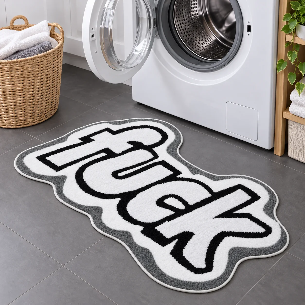 Funny Bathroom Rug Funky Pattern Bath Mat Washable Floor Carpet for Bedroom Bedside Living Room Entryway Hallway Home Decoration