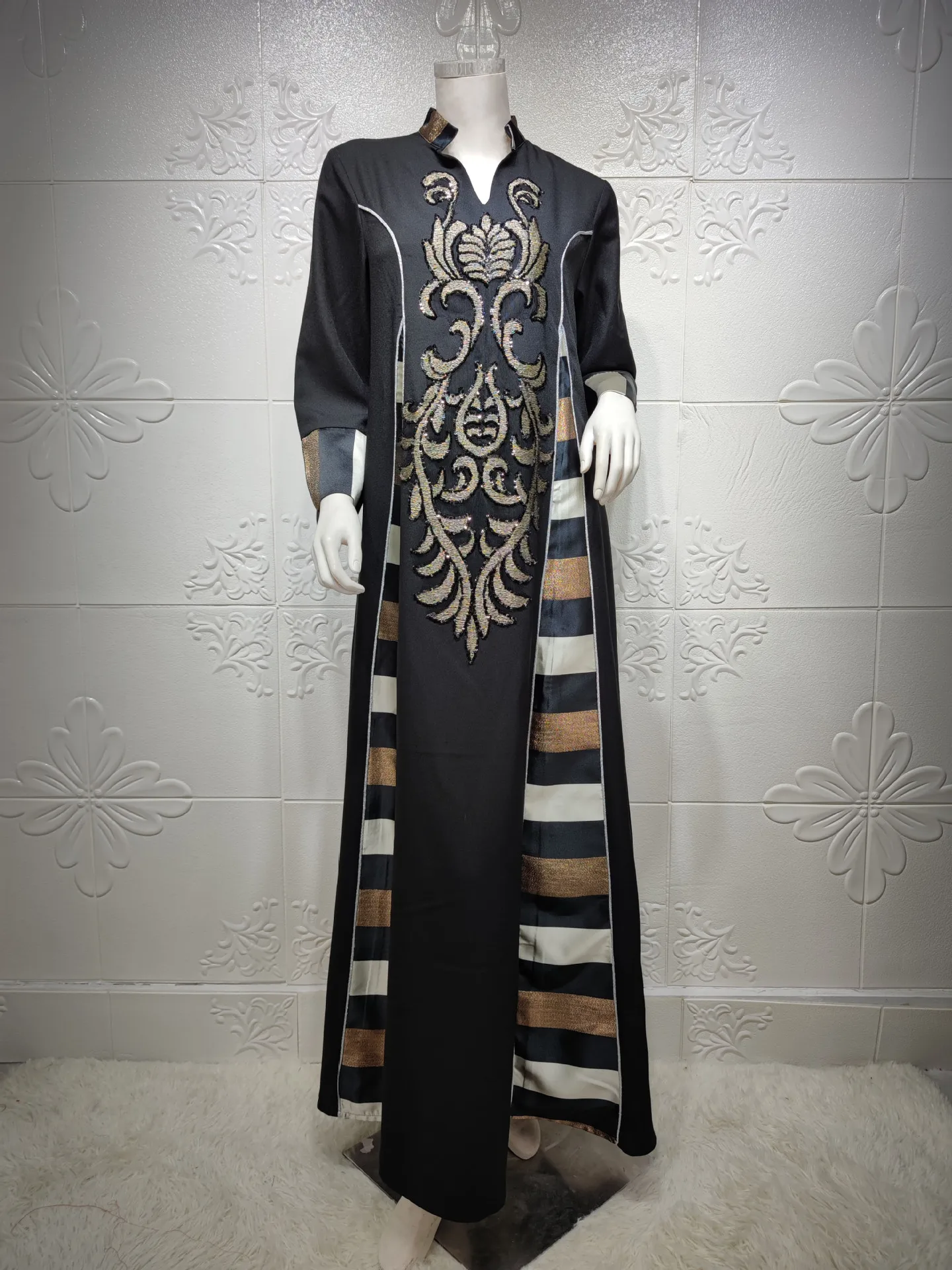 Abaya brodée à sequins pour femme, abaya islamique, robe pakistanaise, Dubaï, Arabie saoudite, Jalabiya, Kaftan, dame musulmane, Turquie, Eid, G123