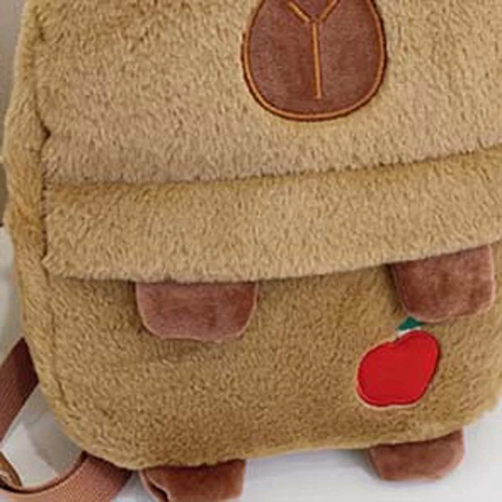 

Cute Capybara Plush Backpack Soft Adjustable Straps Cartoon Animal Daypack PP Cotton Lightweight Large Capacity School Bag Daily