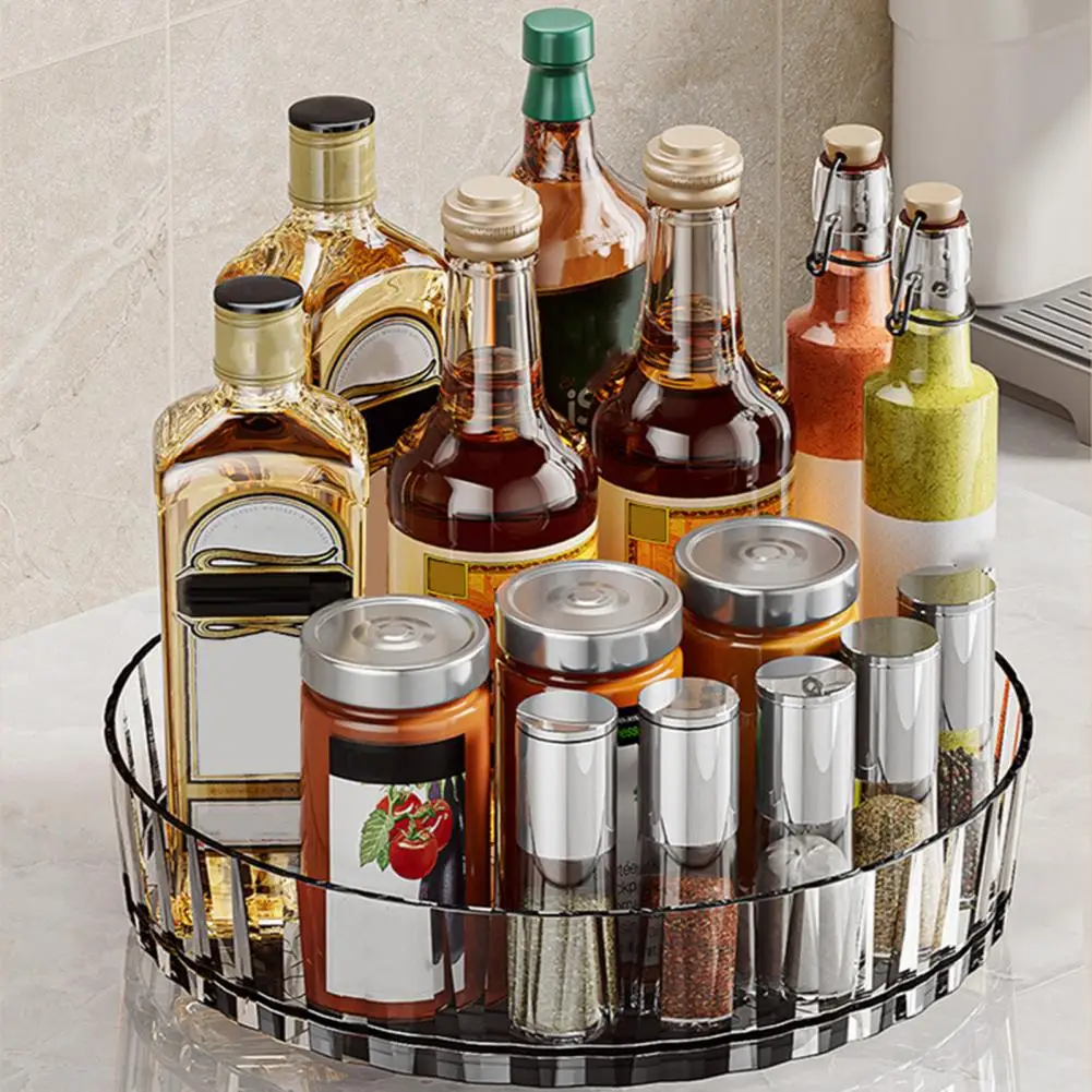 Desk Organizer Capacity 360-degree Rotating Makeup Organizer Tray Spice Rack for Strong Load-bearing Organizer Storage Solution