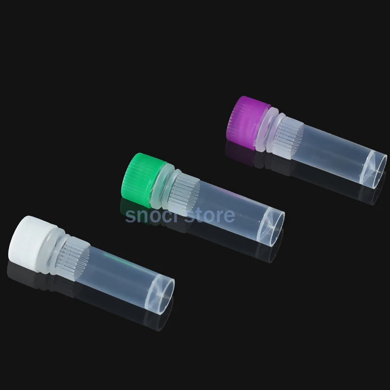 100Pcs 1ml Plastic Test Tubes Vials Sample Container Powder Craft Screw Cap Bottles for Office School Chemistry Supplies